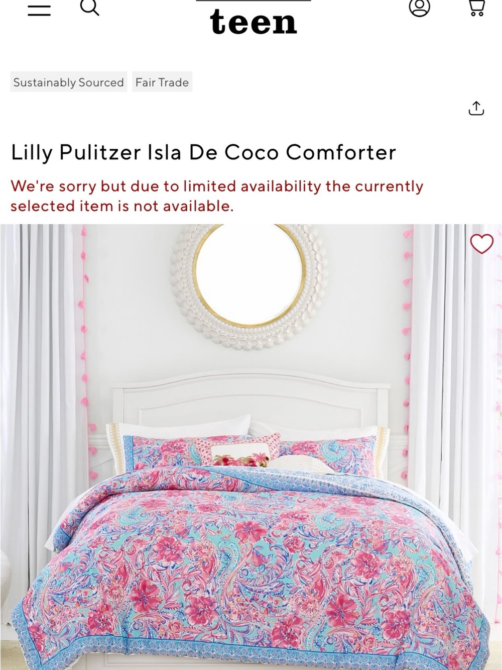 Pottery Barn Lilly Pulitzer comforter w shams